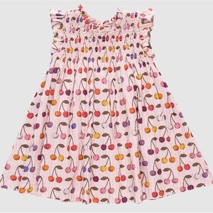 ⭐️Pink Chicken 3T Cherry Print Dress with Pink Metallic Thread